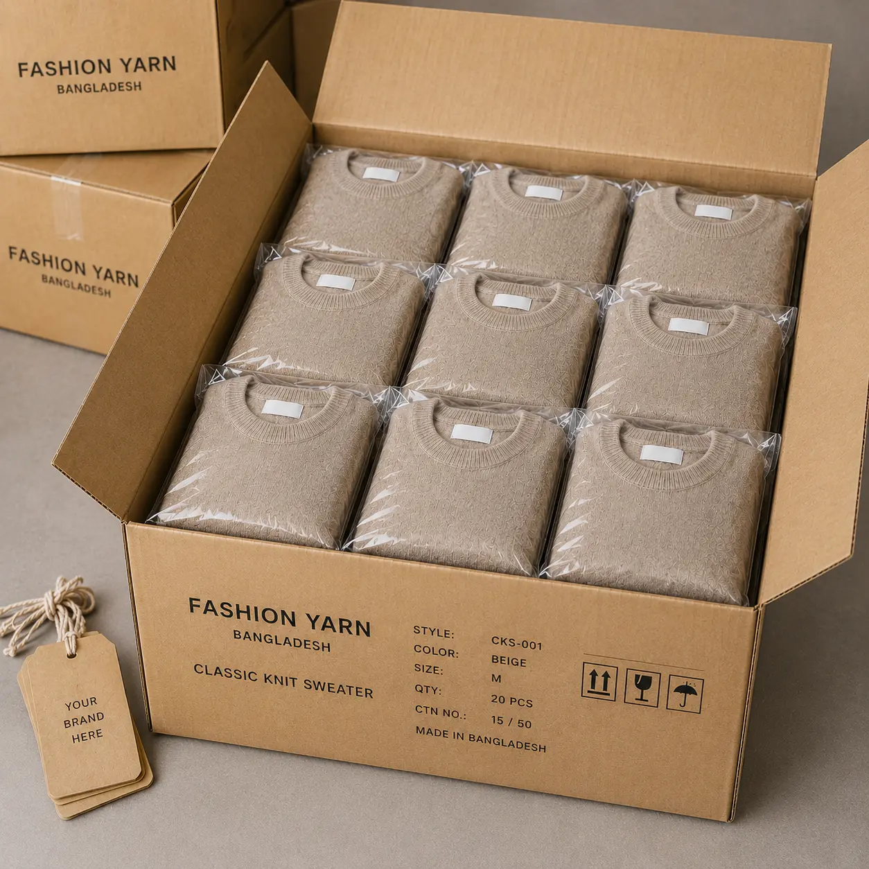 Classic Knit Sweater Bulk Packaging